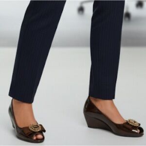 Etienne Aigner Brown Wedge open toe shoe size 7.5